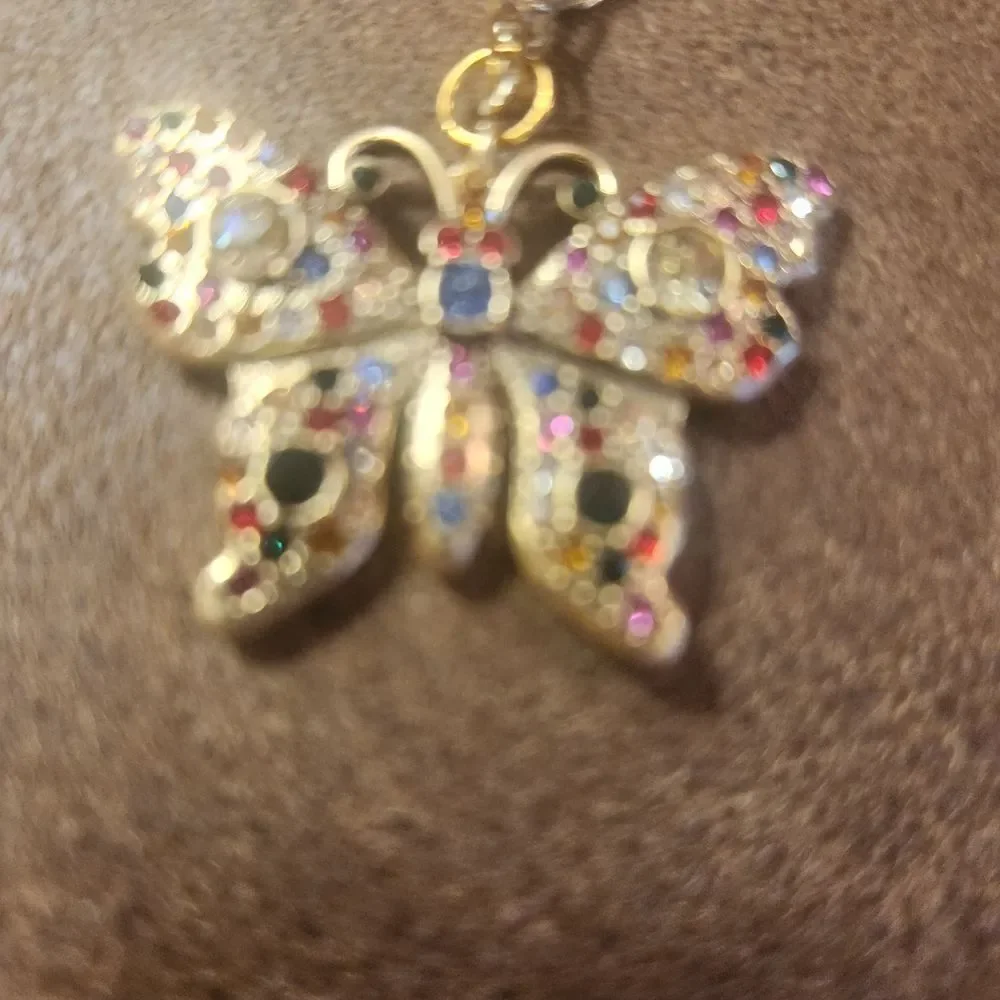 Gucci Colorful Butterfly Pendant With Unbranded Chain